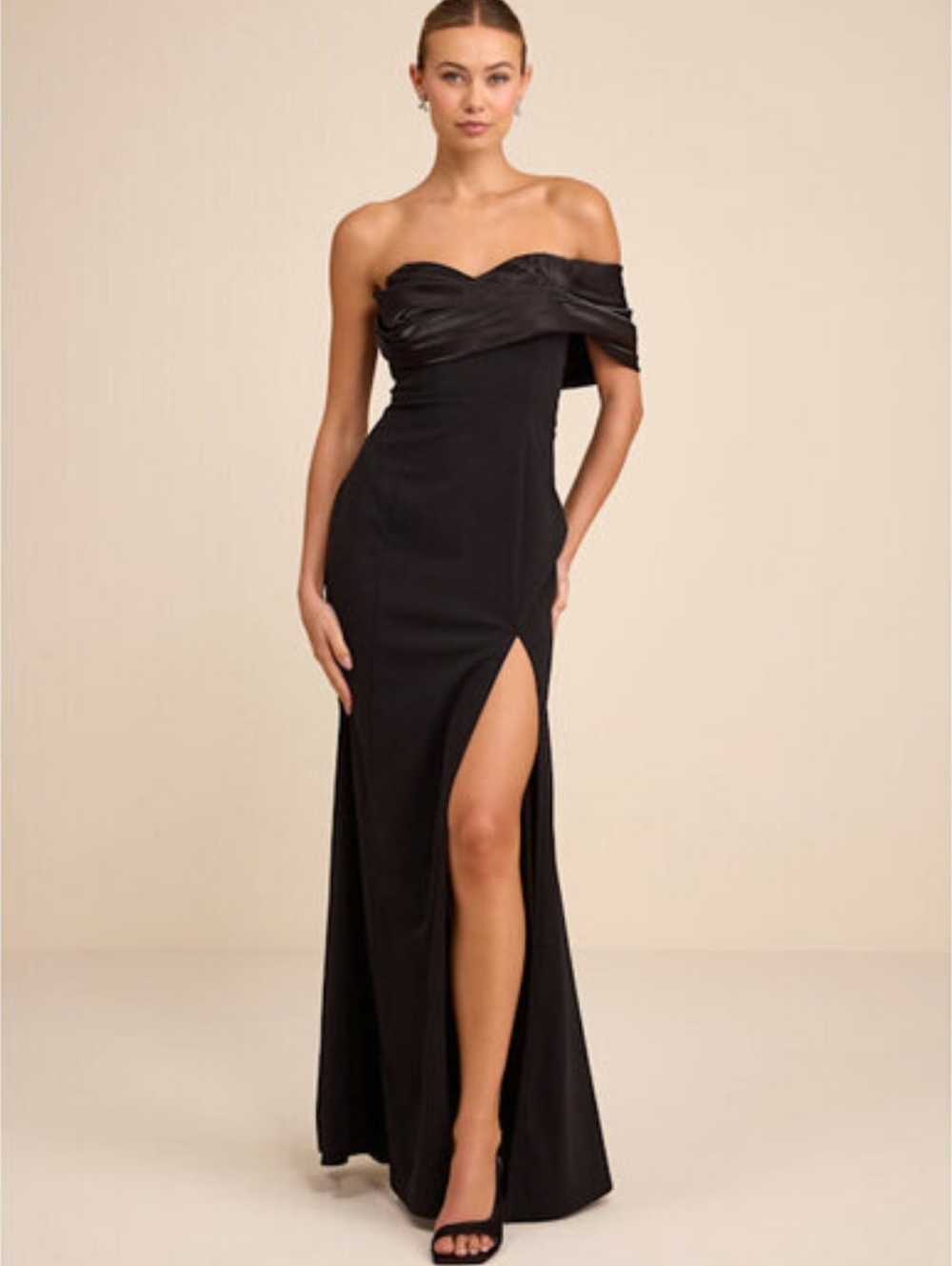Lulus Thessaly Black Mermaid Maxi Dress XS